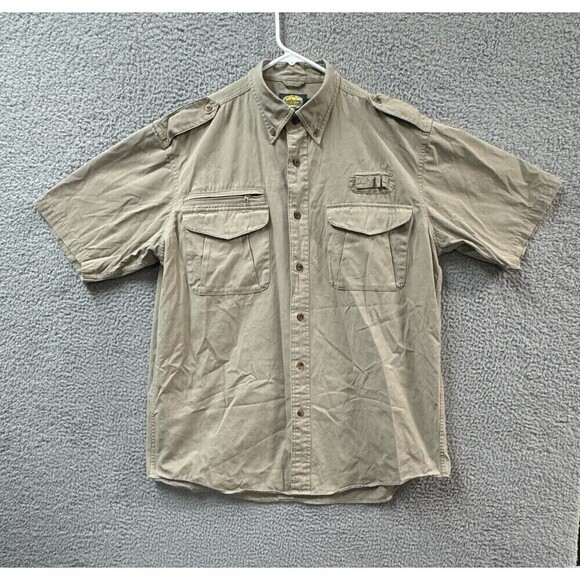 Cabela's Other - Cabelas Outdoor Gear Shirt Mens M Beige Short Sleeve Collared Button Down Pocket